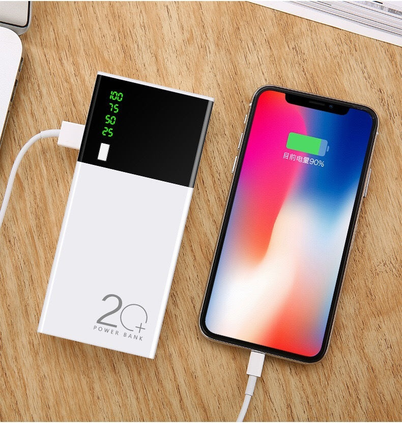 Power Bank - Potência 20000 mAh - Preto