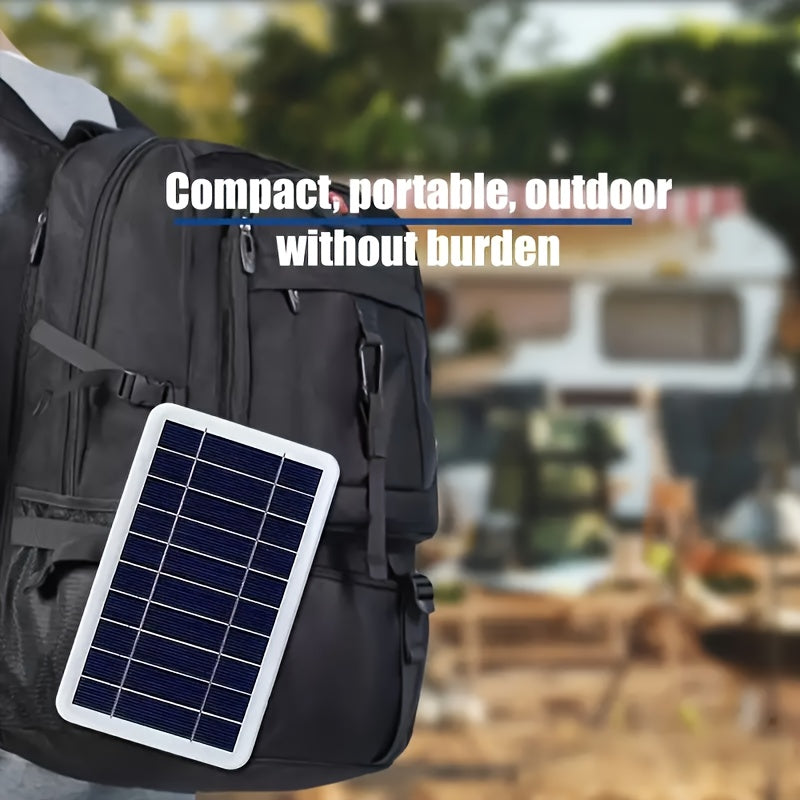 Mini painel solar portátil para carregamento de celulares, caixa de som e afins. Conexão através de cabo USB. Ideal para locais sem disponibilidade de energia elétrica: piscinas, clubes, acampamentos, uso doméstico, etc. Frete grátis.