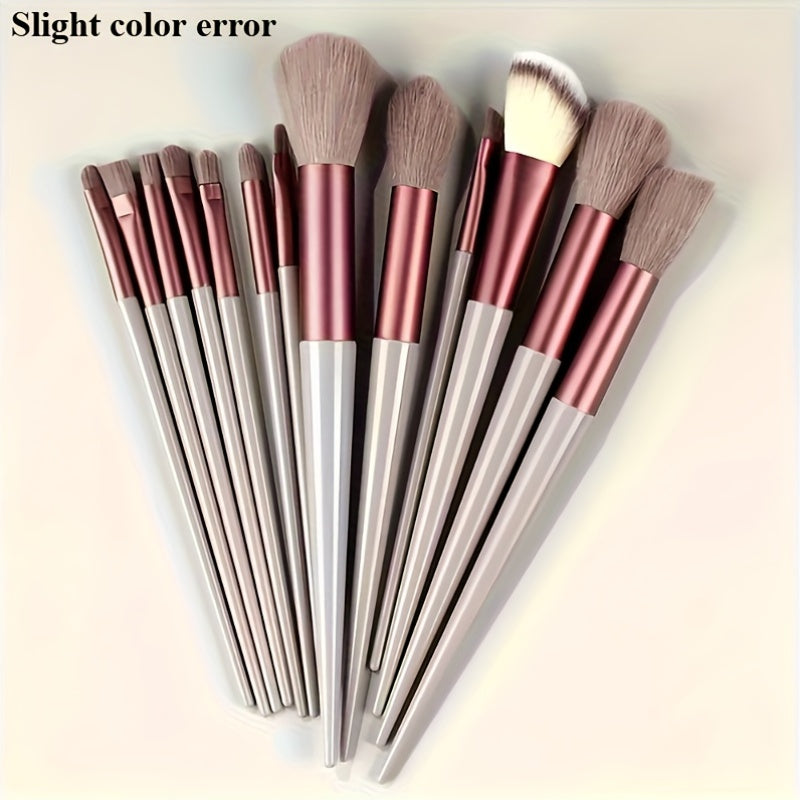 Conjunto de pincéis de maquiagem de 13 peças. Pincéis macios, fáceis de limpar, toque confortável, aplicação uniforme da maquiagem. Frete grátis