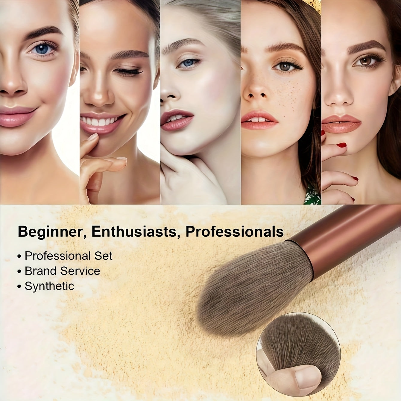 Kit de 13 pincéis cosméticos de maquiagem profissional Soft Fur Beauty, Sombra, Base, Blush. Frete grátis
