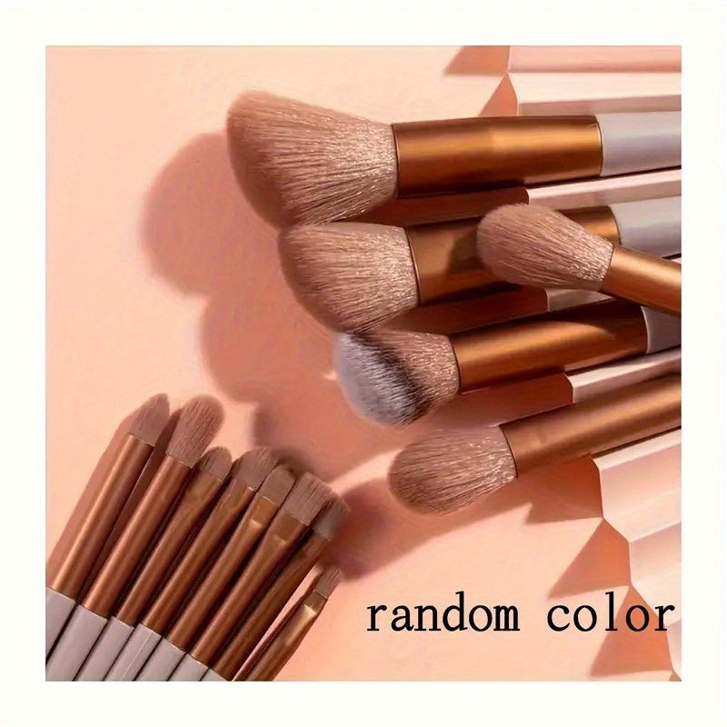 Conjunto de pincéis de maquiagem de 13 peças. Pincéis macios, fáceis de limpar, toque confortável, aplicação uniforme da maquiagem. Frete grátis