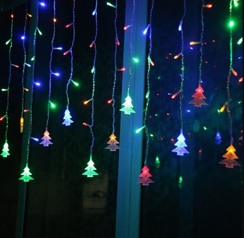 Cortina de luz de LED para árvores de Natal.     Frete grátis