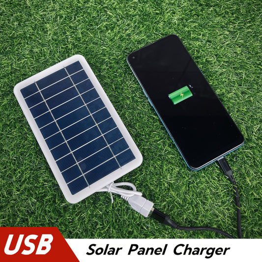 Mini painel solar portátil para carregamento de celulares, caixa de som e afins.  Conexão através de cabo USB.  Ideal para locais sem disponibilidade de energia elétrica: piscinas, clubes, acampamentos, uso doméstico, etc.          Frete grátis.