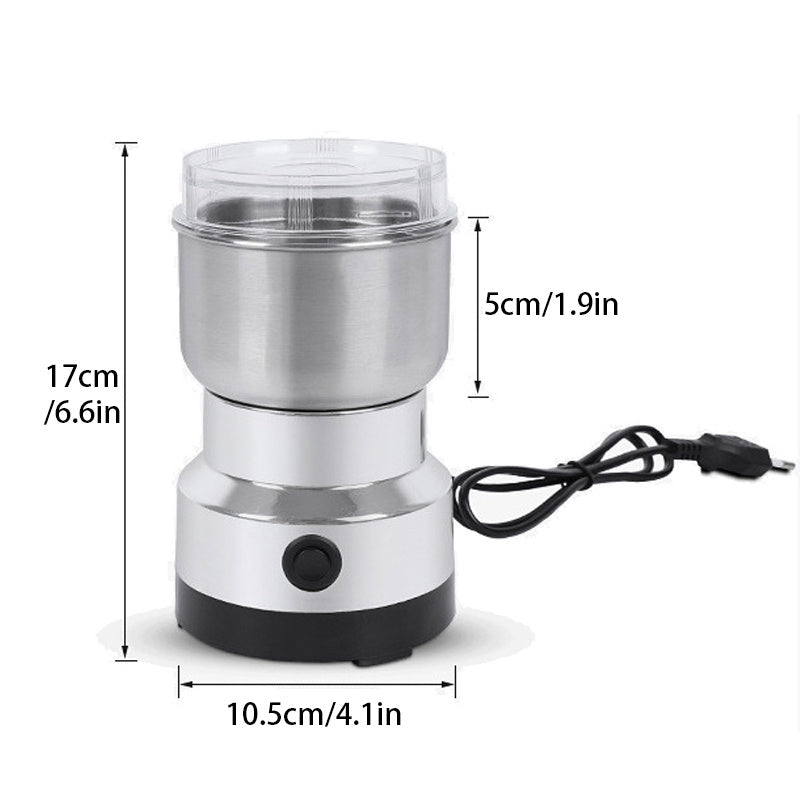 Mini moedor de  grãos (café e outros) elétrico de alta velocidade, de fácil manuseio uso em casa e no trabalho. Conta com tecnologia anti-contaminação para preservar o aroma e a pureza do café.