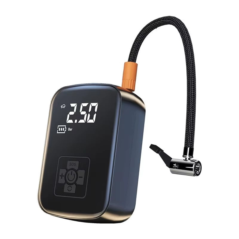 Compressor de ar, sem fios, ideal para carros, bicicletas, bolas.     Frete grátis