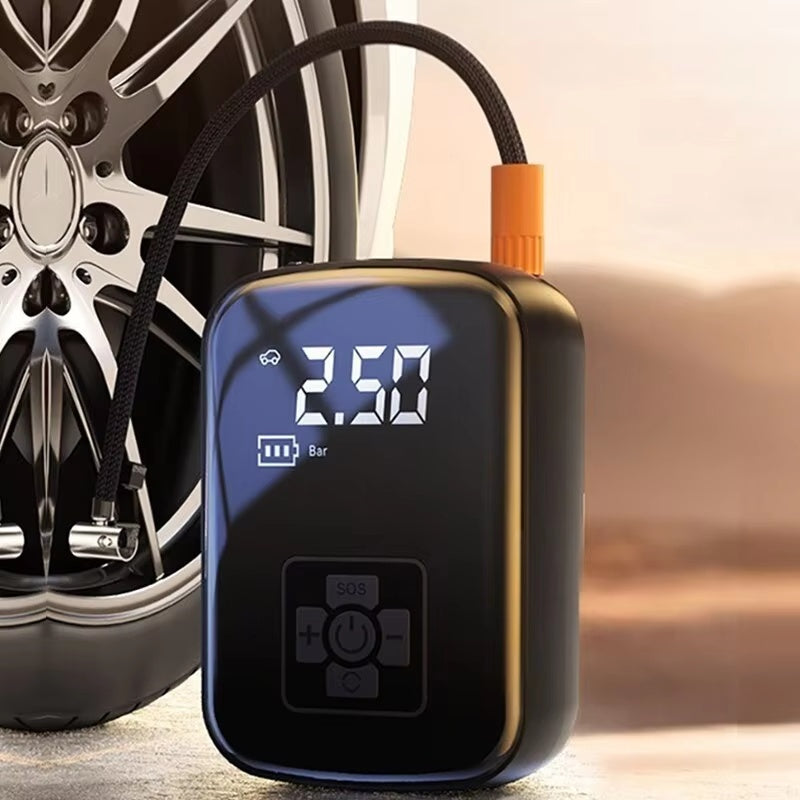 Compressor de ar, sem fios, ideal para carros, bicicletas, bolas.     Frete grátis