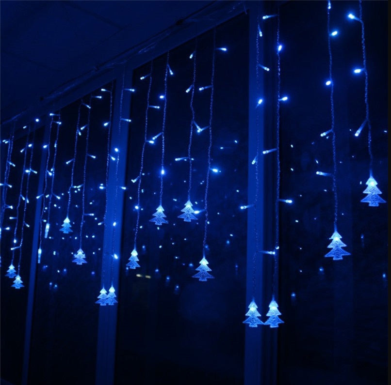 Cortina de luz de LED para árvores de Natal.     Frete grátis